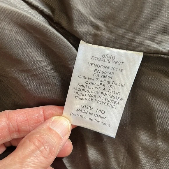 Outback trading company western Aztec style vest size medium with pockets - Picture 10 of 14